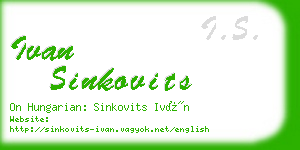 ivan sinkovits business card